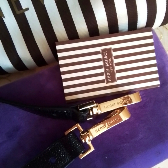 HENRI BENDEL HOUSTON PETROL LEATHER SATCHEL TOTE BAH - Picture 10 of 13